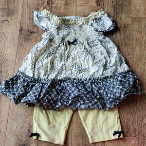 Yellow top and capri set